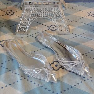 Glaze Silver Transparent Women's Flats